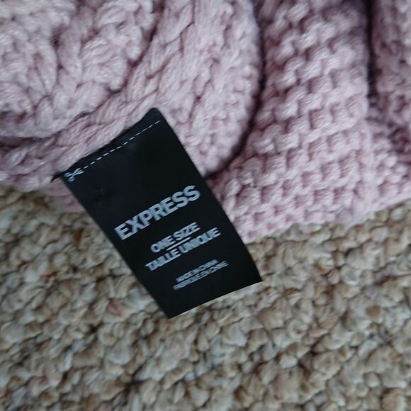 Express light pink Knit Pom Pom Beanie - Picture 8 of 8